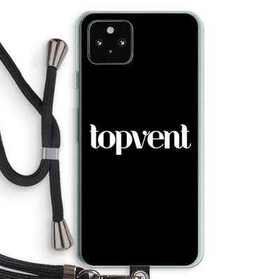Topvent Zwart: Pixel 5a 5G Transparant Hoesje met koord