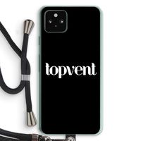 Topvent Zwart: Pixel 5a 5G Transparant Hoesje met koord