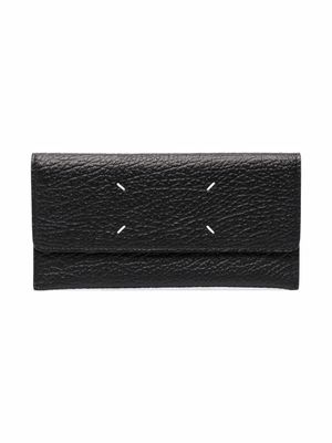 Maison Margiela portefeuille en cuir à coutures signature - Noir