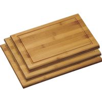 3x Bamboe houten snijplanken set 21 x 31/28 x 38/32 x 44 cm - thumbnail