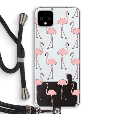 Anything Flamingoes: Pixel 4 XL Transparant Hoesje met koord