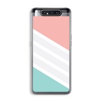 Strepen pastel: Samsung Galaxy A80 Transparant Hoesje