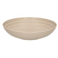 Rond bord/camping - diep bord - D19 cm - taupe - kunststof - onbreekbaar