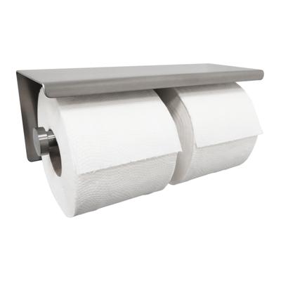 Dubbele Toiletrolhouder Boss & Wessing Boston met Plateau RVS Boss & Wessing