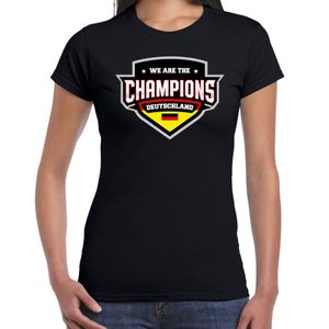 We are the champions Deutschland / Duitsland supporter t-shirt zwart voor dames 2XL  -