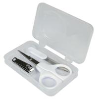 Benson Care Baby manicure set - 3x stuks - wit - incl. etui - RVS