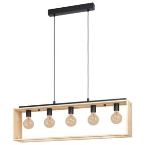 EGLO Famborough hangende plafondverlichting Flexibele montage E27 Zwart, Hout