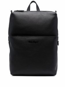 Ferragamo sac à dos en cuir à fermeture zippée - Noir