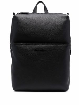 Ferragamo sac à dos en cuir à fermeture zippée - Noir