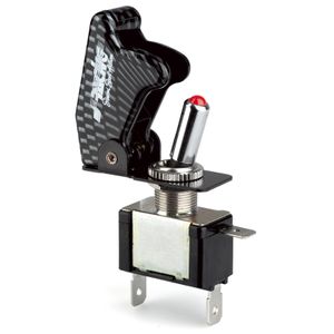 Simoni Racing Baby Go Schakelaar - Carbon-Look + Rode LED - 12V/20Amp SRISR1CL
