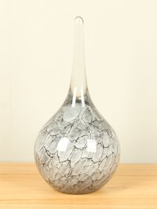 Asbestemming glazen druppel grijs, 30 cm