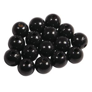 Hobby kralen - hout - D10 mm - 52x stuks - zwart - DIY sieraden maken - Kralen rijgen
