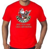 Grote maten fout Kerstshirt / outfit Rambo but you can call me Santa rood voor heren