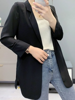 Lapel Collar Plain Casual Blazer - thumbnail