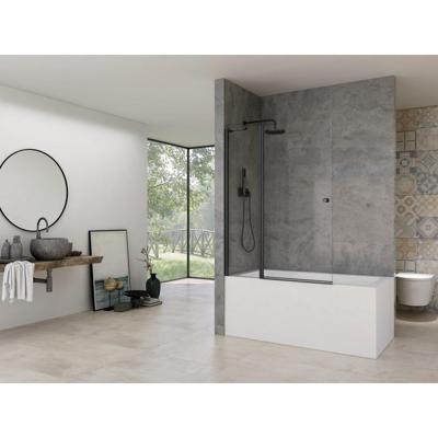 Van Rijn Products ST02 Badwand - 120x150cm - incl glasbehandeling - zwart ST02900ZW