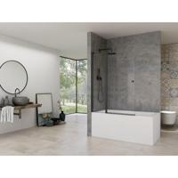 Van Rijn Products ST02 Badwand - 120x150cm - incl glasbehandeling - zwart ST02900ZW