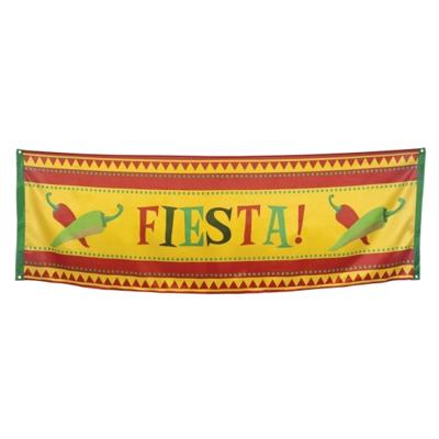 Fiesta party feest vlag banner Mexico thema - 74 x 220 cm - polyester - versiering Mexicaans