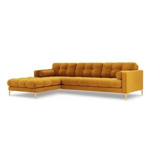 Cosmopolitan Design Bali Hoekbank met Chaise Longue Links - Okergeel / Goud