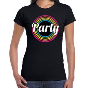 Party verkleed t-shirt zwart voor dames - 70s, 80s disco verkleed outfit