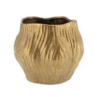 Bloempot/plantenpot organisch model Multan - goud - D19 x H16 cm - binnen