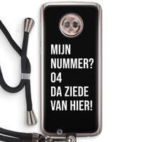 Da ziede van hier - Zwart: Motorola Moto G6 Transparant Hoesje met koord