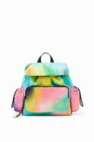 Middelgrote nylon rugzak met tie-dye - MATERIAL FINISHES - U