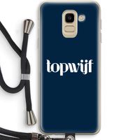Topwijf Navy: Samsung Galaxy J6 (2018) Transparant Hoesje met koord