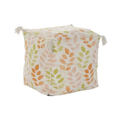 Floor cushion DKD Home Decor Beige Blad van een plant Shabby Chic 40 x 40 x 40 cm