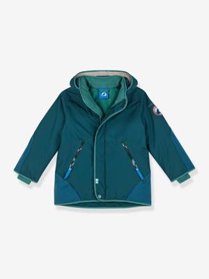 Winterparka voor kinderen TALVINEN HUSKY FINKID, afneembare capuchon petrolblauw
