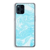 Waterverf blauw: Oppo Find X3 Pro Transparant Hoesje
