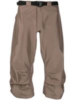 GR10K pantalon court en coton à boucle - Marron