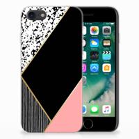 iPhone SE 2022 | SE 2020 | 8 | 7 | TPU Hoesje | Zwart Roze Vormen