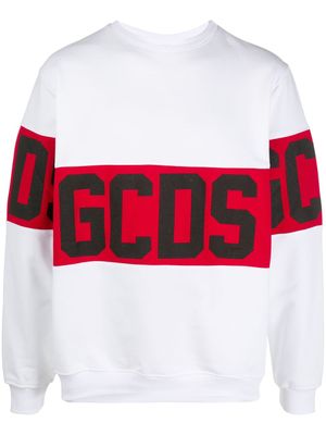 GCDS sweat à bandes logo - Blanc
