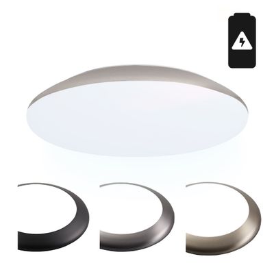 HOFTRONIC™ LED Bulkhead 30 cm - Plafondlamp met noodaccu - 18W 2100 Lumen - 6500K Daglicht wit - IK10 - Chroom - IP65 Waterdicht
