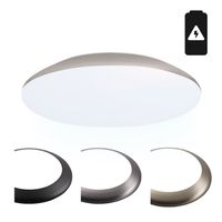 LED Bulkhead 30 cm - Plafondlamp met noodaccu - 18W 2100 Lumen - 6500K Daglicht wit - IK10 - Chroom - IP65 Waterdicht