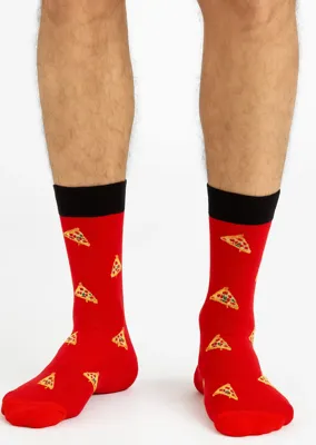 Benyson Sokken Pizza - Organisch katoen 1- Paar - Vrolijke katoenen sokken met leuke en grappige print - - Vrolijke katoenen sokken met leuke en grappige print - Dames - Heren