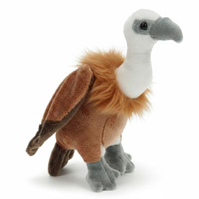 Pluche vale gier knuffel vogel - bruin - 21 cm - knuffeldieren