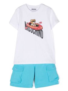 Moschino Kids ensemble haut-short à imprimé Teddy Bear - Blanc