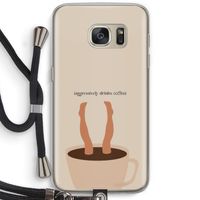 Aggressively drinks coffee: Samsung Galaxy S7 Transparant Hoesje met koord