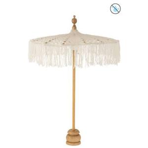 J-Line parasol + voet Macrame - katoen - wit - S