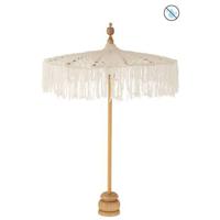 J-Line parasol + voet Macrame - katoen - wit - small