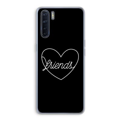 Friends heart black: Oppo A91 Transparant Hoesje