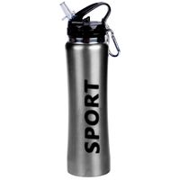 Sport Bidon drinkfles/waterfles Sport print zilver 600 Ml