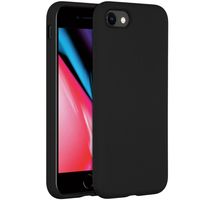 Accezz Liquid Silicone voor Apple iPhone SE (2022 / 2020) / 8 / 7 Telefoonhoesje Zwart - thumbnail