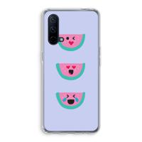 Smiley watermeloen: OnePlus Nord CE 5G Transparant Hoesje - thumbnail