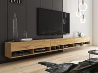 TV-meubel ACAPULCO 3 klapdeur 300 cm wotan eik met led - thumbnail