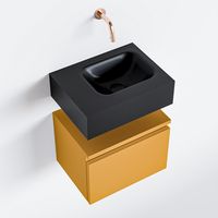 Toiletmeubel Mondiaz Andor | 40 cm | Meubelkleur Ocher | Lex vrijhangend wastafel Urban Rechts | Zonder kraangat