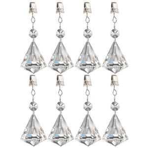 8x stuks tafelkleedgewichtjes kristallen diamant glas