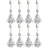 8x stuks tafelkleedgewichtjes kristallen diamant glas - thumbnail