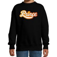 Zwarte Prince sweater met kroontje - Koningsdag truien voor kinderen 14-15 jaar (170/176)  - - thumbnail